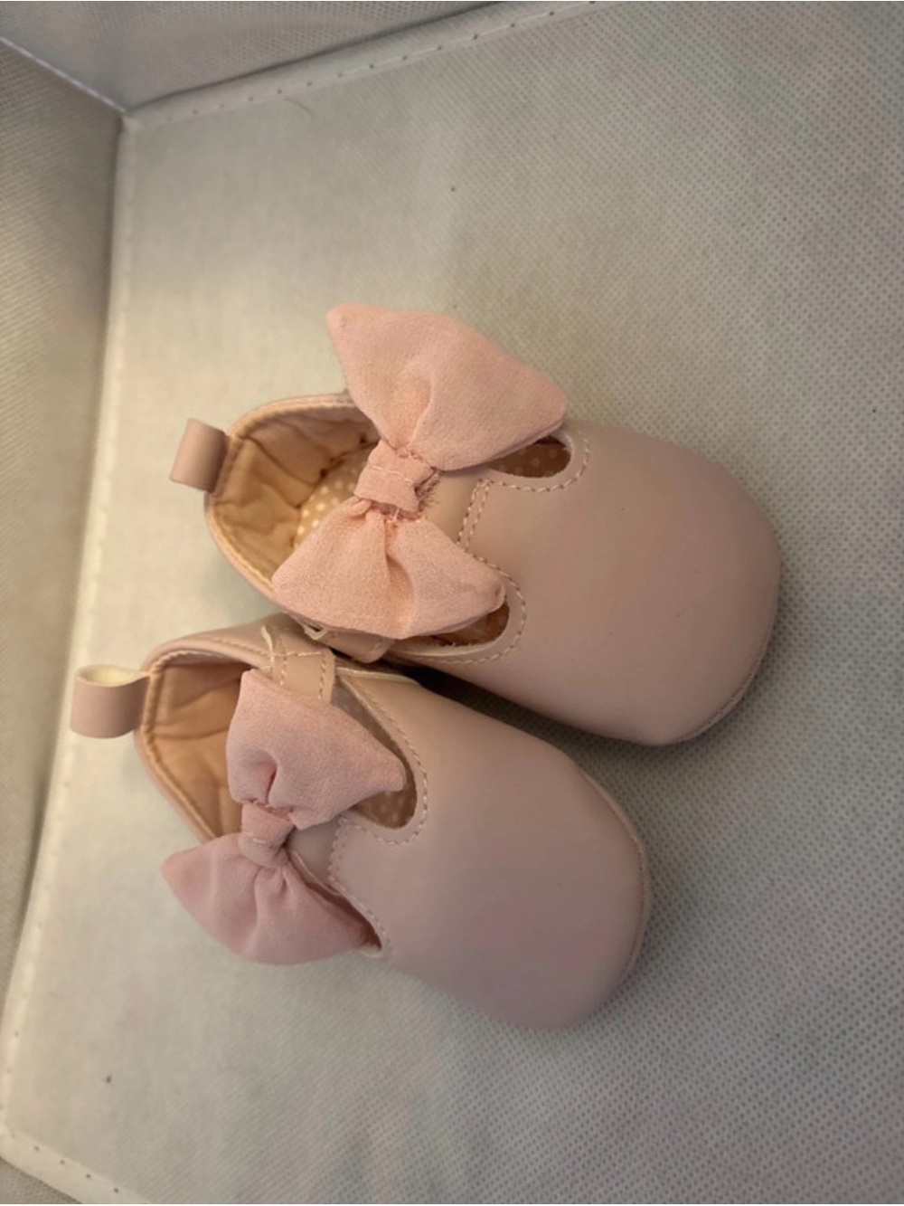 Carter's Pale Pink Bow Mary Jane Baby Shoes
